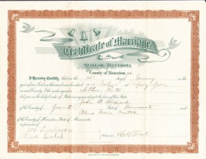 Blixrud Marriage Cert